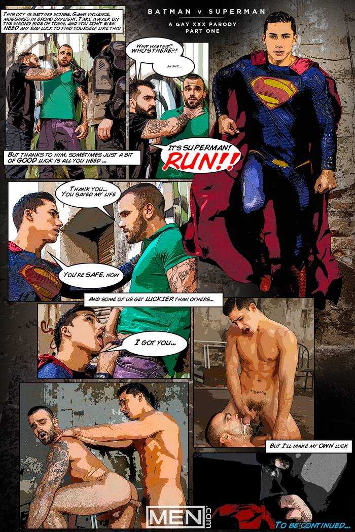 Batman Porn Parody - Superman Topher DiMaggio Fucks Damien Crosse in Batman V ...