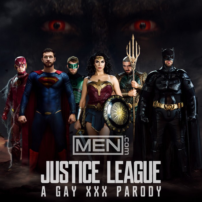 Justice League: A Gay XXX Parody Starring Brandon Cody, Johnny Rapid.