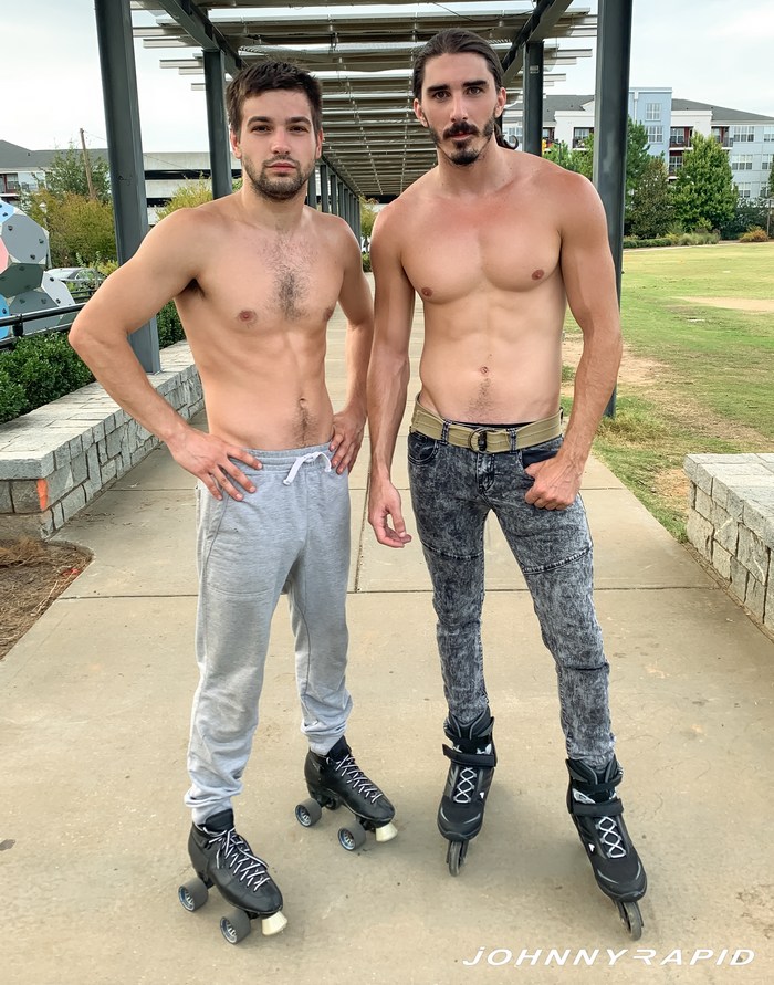 Skates - Gay Porn Stars Johnny Rapid And Damien Kyle Fuck Each Other Bareback With  Their Roller Skates On